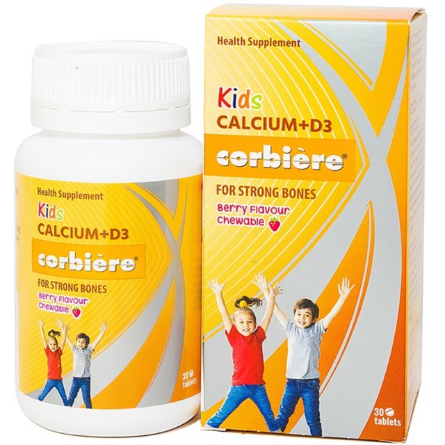 Viên Nhai Bổ Sung Canxi Cho Bé Kids Calcium D3 Corbiere Sanofi 30 Viên