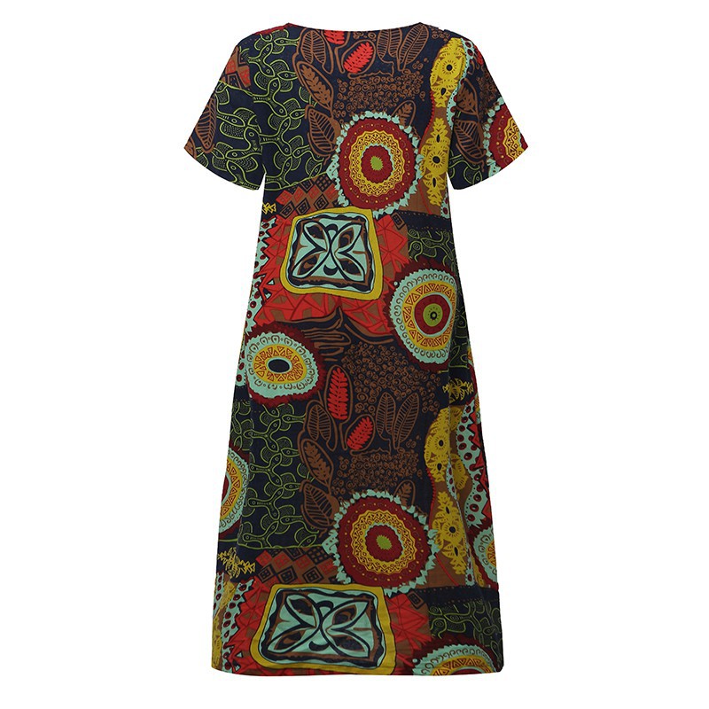 Đầm thun thời trang nữ tính họa tiết nổi bật | BigBuy360 - bigbuy360.vn