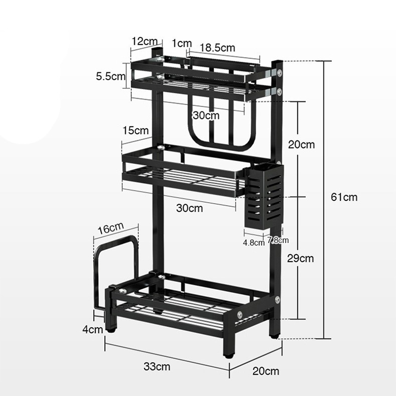 Combo Kệ Để Chén Bát Và Kệ Gia Vị Chính Hãng VANDO Chất Liệu Cao Cấp Kiểu Dáng Sang Trọng