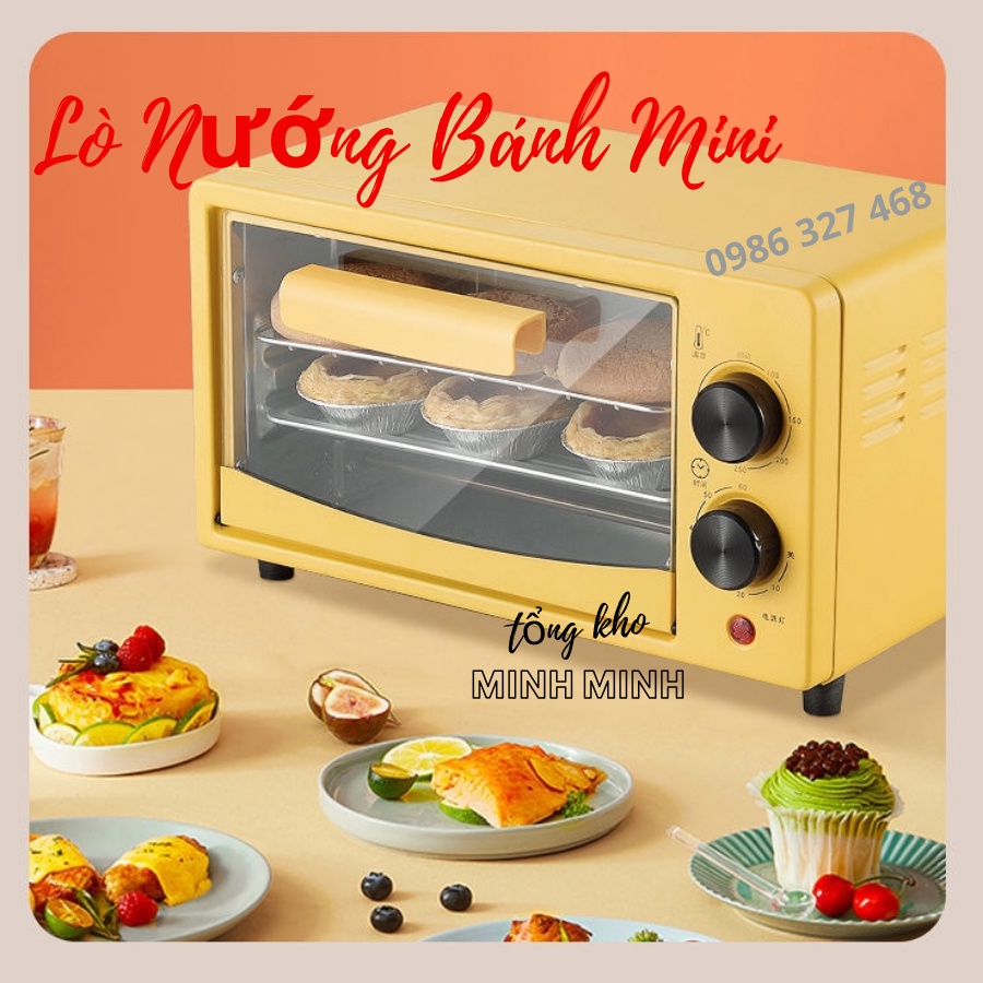 Lò Nướng mini/ Lò Vi Sóng Mini đa năng 12l, nướng bánh, làm bánh, nướng gà vịt, rã đông