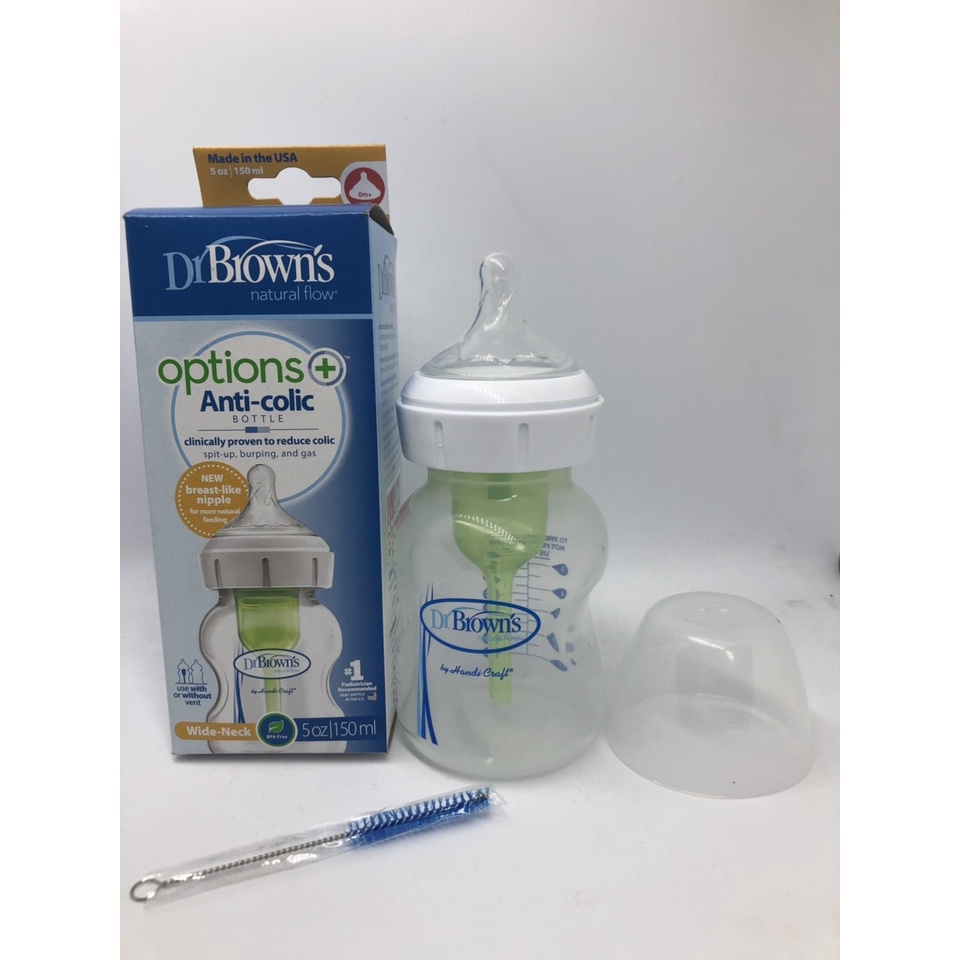 [Options plus] Bình sữa Dr.Brown's cổ rộng 150ml Options+, Options plus