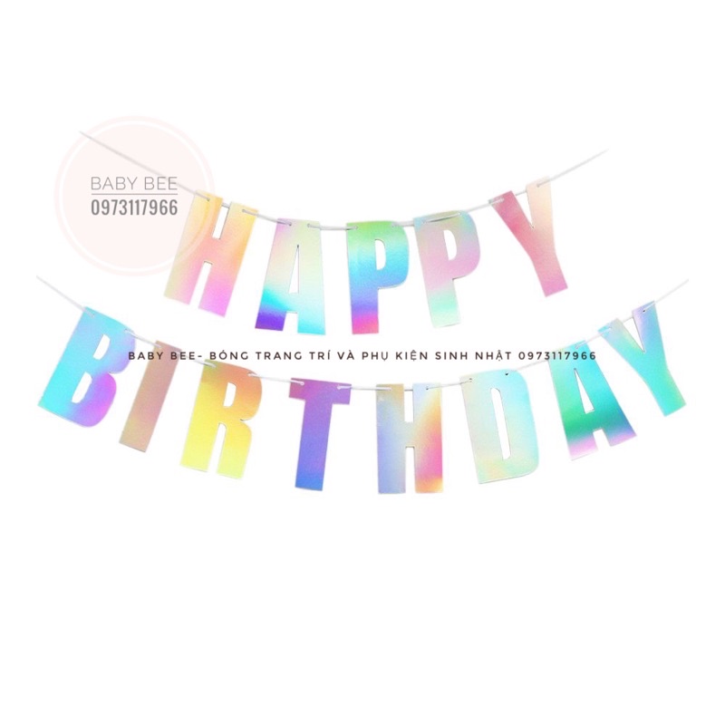 Dây Banner HAPPY BIRTHDAY Ánh 7 Màu Siêu Xinh