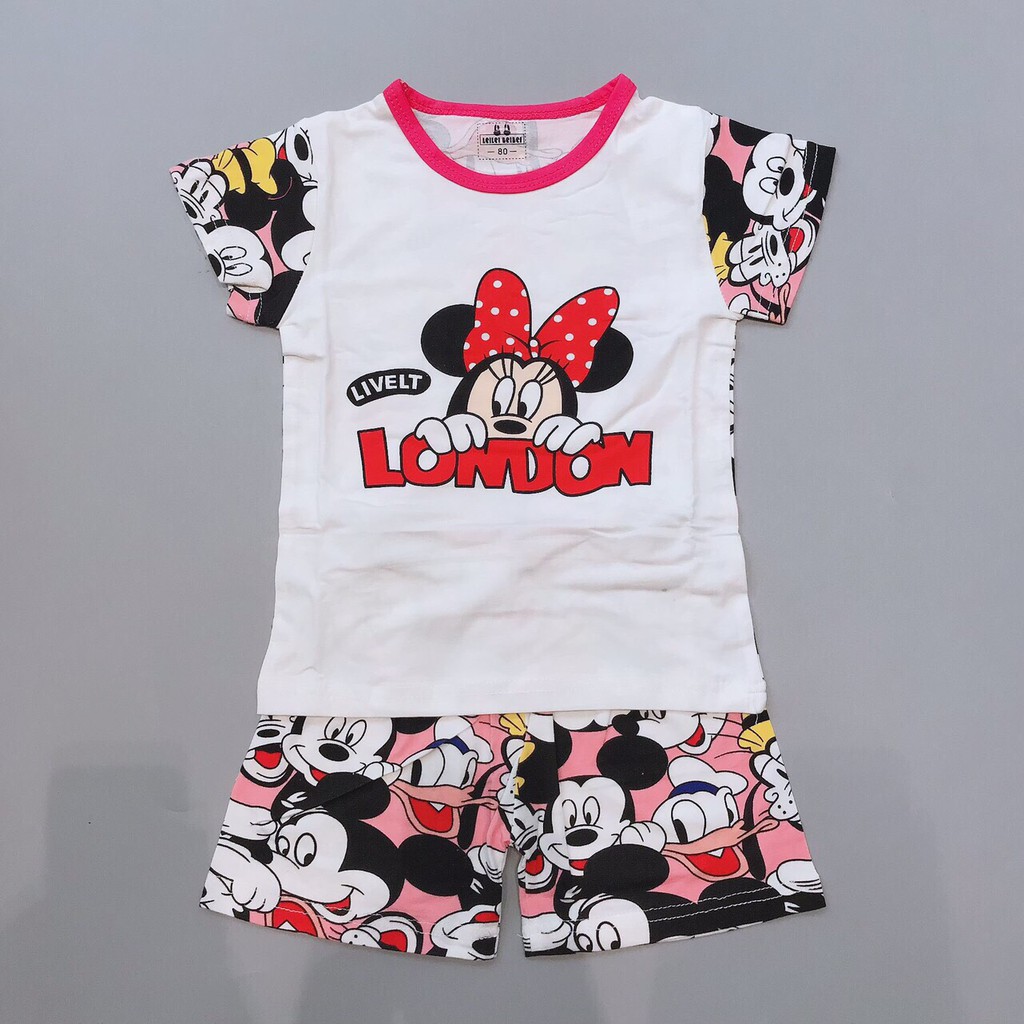 Đồ bộ bé gái thun đùi minnie