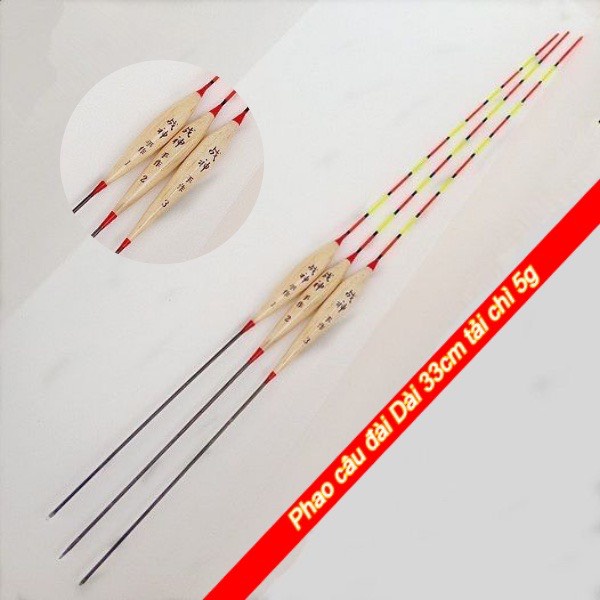 Combo 3 Phao câu cá gỗ Linh Sam dài 33cm siêu rẻ