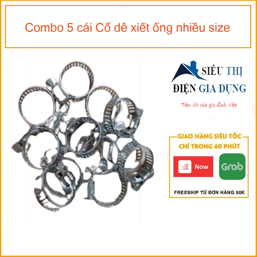 Combo 5 cái Cổ dê xiết ống nhiều size