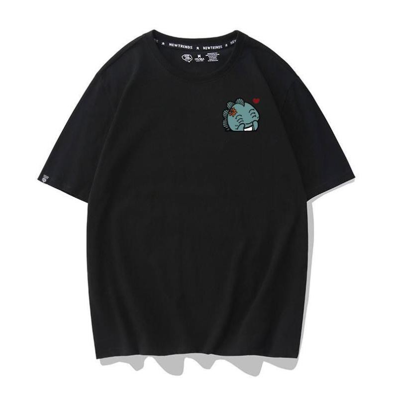 [Hàng Xịn, Giá Tốt] Áo Phông Thun Nữ Tay Ngắn Icon Họa Tiết Khủng Long Hàn Quốc - Unisex - Cotton - Mã AT035