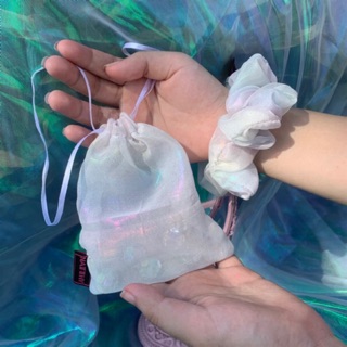 Scunchies Natthy Style hologram (cột tóc lấp lánh - TP_SC5)