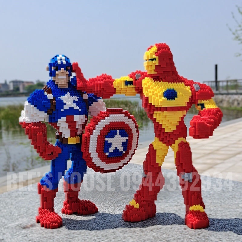 Đồ chơi lắp ráp nano block 3d xếp hình siêu nhân người sắt người nhện quà tặng sinh nhật lắp ghép đồ decor