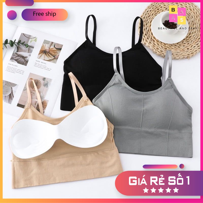 Áo bra 2 dây, áo bralette tập Gym, Yoga, áo lót nữ không gọng BAS050