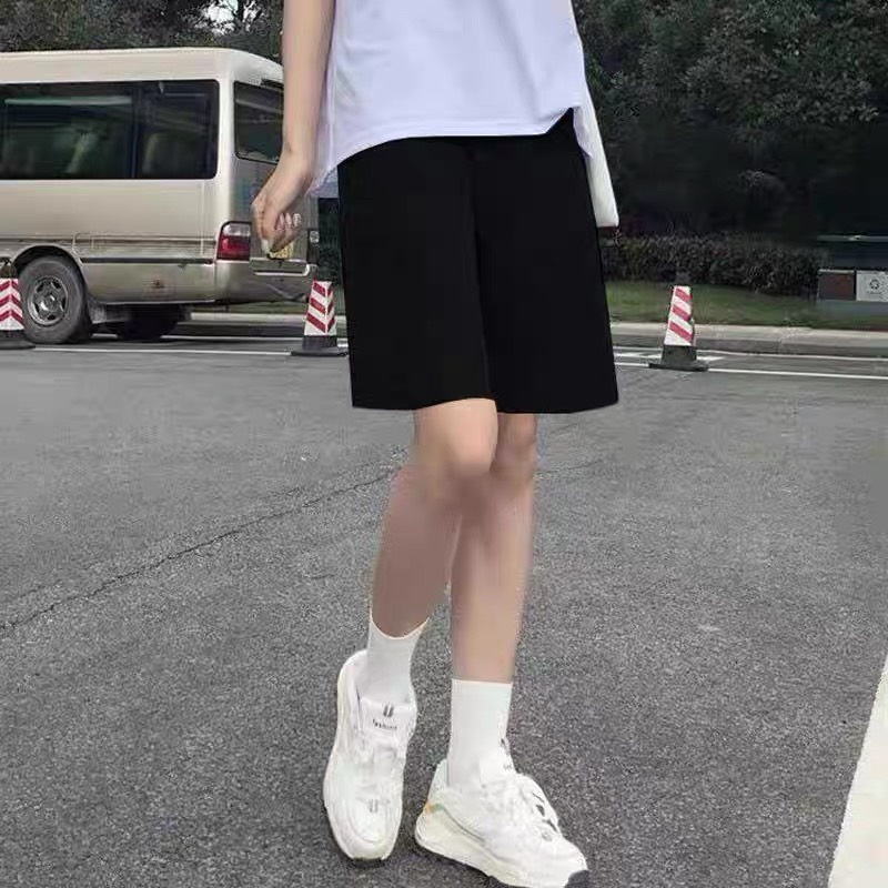 Quần đùi nam nữ unisex form dài ống rộng chất dày mát trơn 3 màu