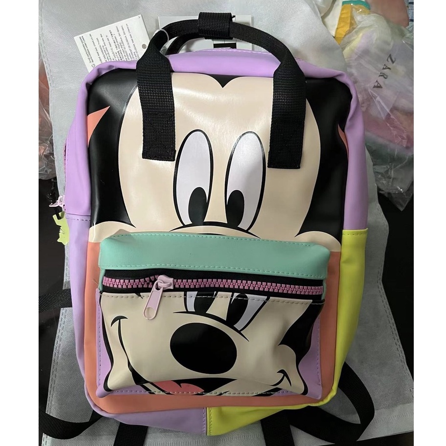 Balo cặp sách Mickey màu hồng tím cho bé đi mẫu giáo nhà trẻ