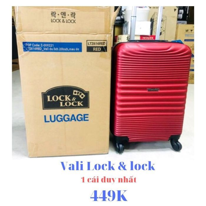 Vali Lock&Lock LTZ616_SS Red _ Vali du lịch