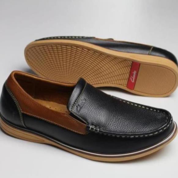 [Sale 3/3]Giày Lười Da Bò Nam Clarks . Giày Mọi Hàng Việt Nam Xuất Khẩu -pi9 *