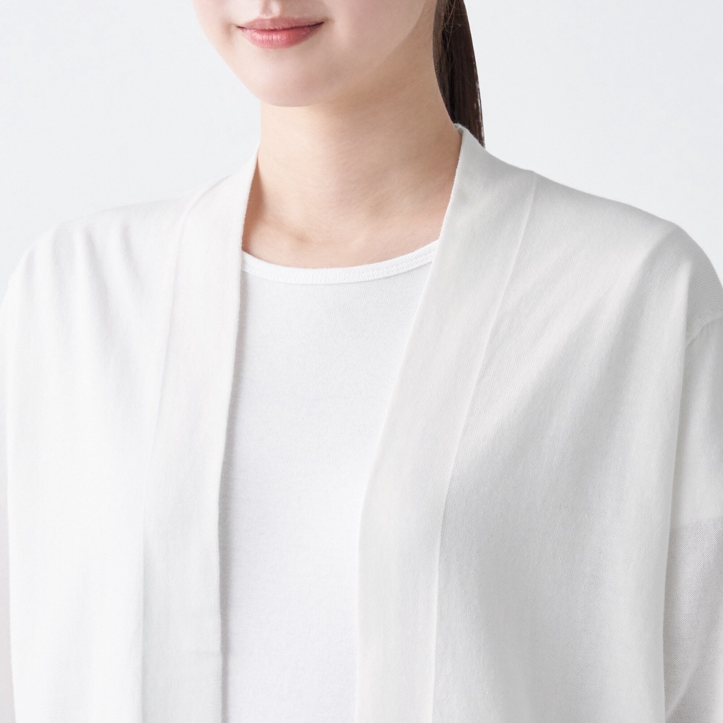 Muji Áo Khoác Cardigan Ngắn Chống Uv High Twisted / Washable