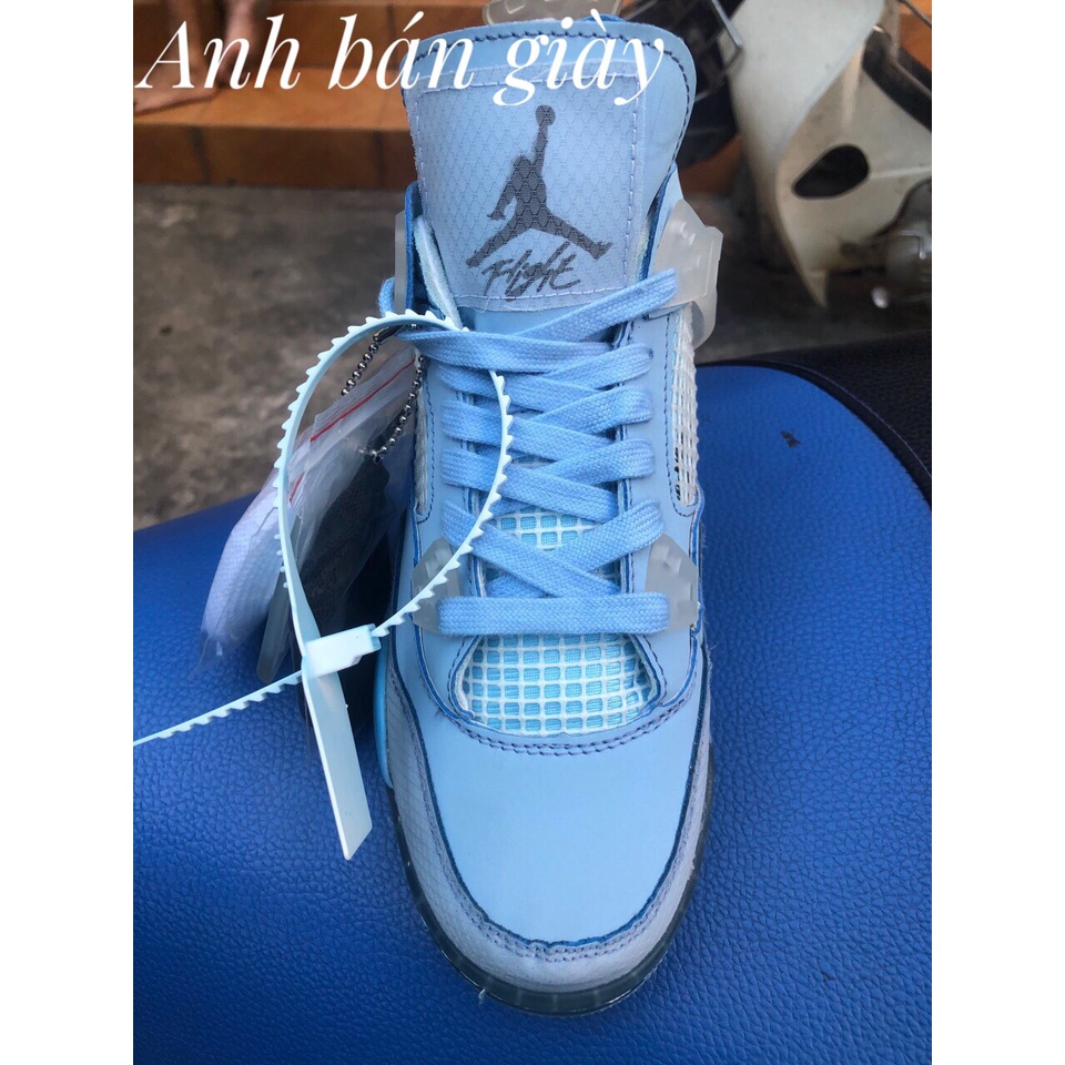 Giày sneaker jd4, giày thể thao jd 4 ba màu kem, trắng xanh thời trang nam nữ full box bill