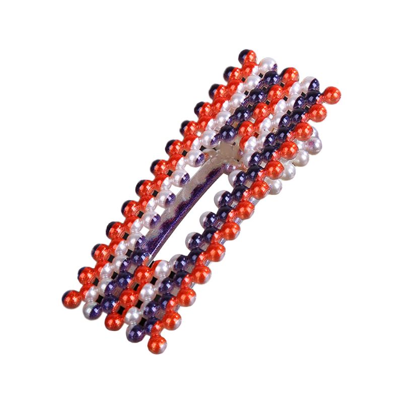 Flgo Kẹp Tóc Nhựa Hình Chữ Nhật Họa Tiết Da Báo Màu Cầu Vồng Ngọt Ngào Phong Cách Hàn Quốc Cho