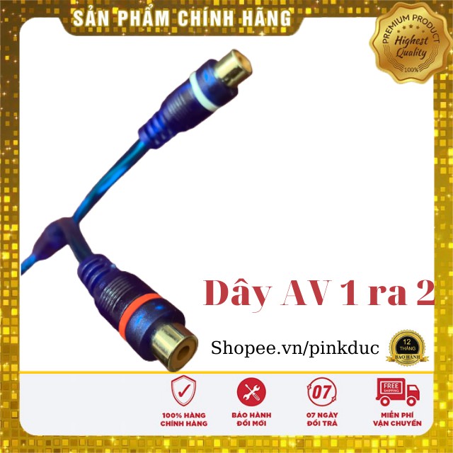 Dây Chia AV 1 Đực Ra 2 Cái Hàng Chất Lượng Cao, Dây Hoa Sen AV 1 In 2 Out