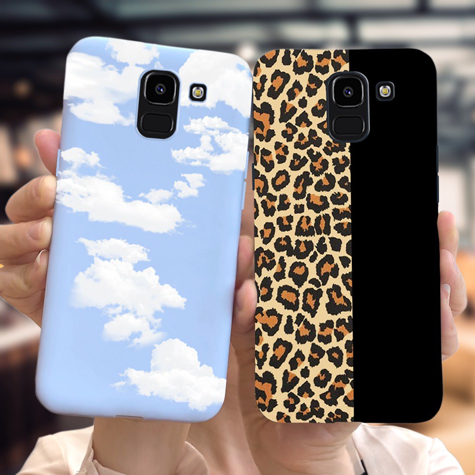 Ốp điện thoại nhám mềm chống sốc hoạ tiết bông hoa siêu mỏng dành cho Samsung Galaxy J6 J6Plus J600F J615F