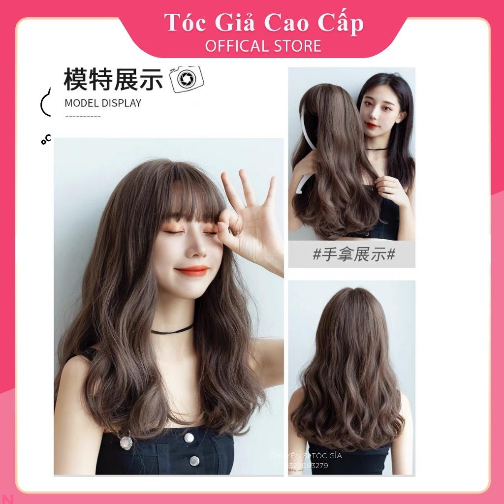 Tóc giả nữ Nguyên đầu xoăn 45cm kèm lưới tóc - hình thật tại shop, BHT0304