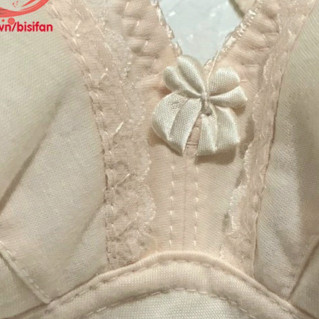 Aó ngực mỏng không gọng Không mút A688 dây nhỏ mặc nhà chất cotton CUP B big size cho bà già bà bầu người béo mập