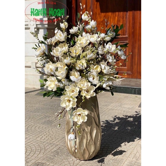 Cành hoa Mộc Lan xốp 6 bông size đại 1m3 cao cấp - Hoa giả cao cấp