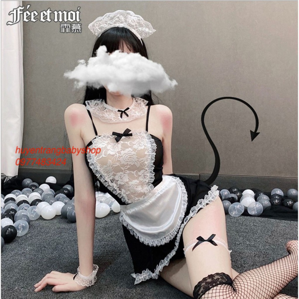 Cosplay cô gái nội trợ ( phụ kiện gồm 2 vòng chân , tạp dề, bờm vải, quần chip ) 1255 | BigBuy360 - bigbuy360.vn