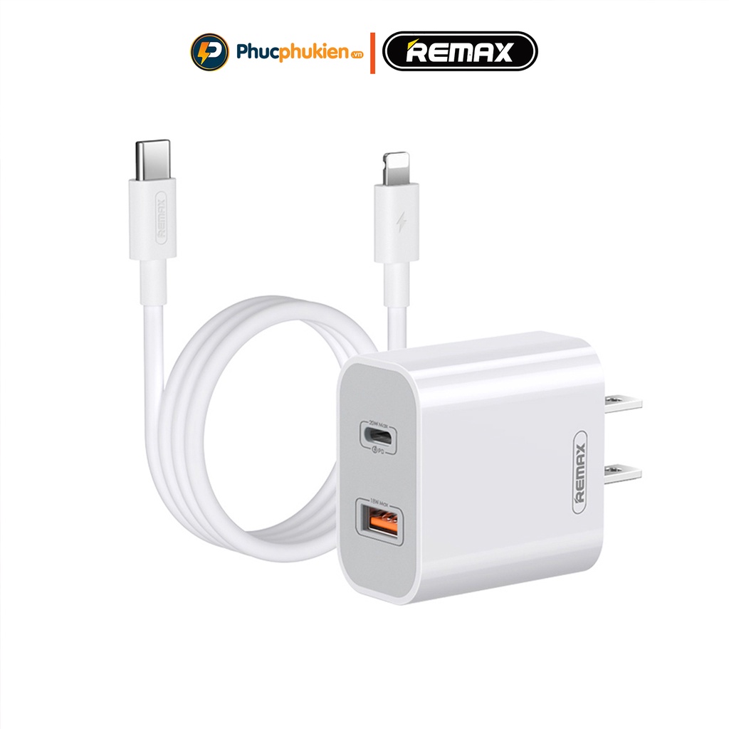 Bộ sạc nhanh 20w + Dây sạc nhanh 20w Remax U68 sạc đầy 50% pin chỉ trong 30 phút cho 8 plus trở lên Phúc Phụ Kiện Remax