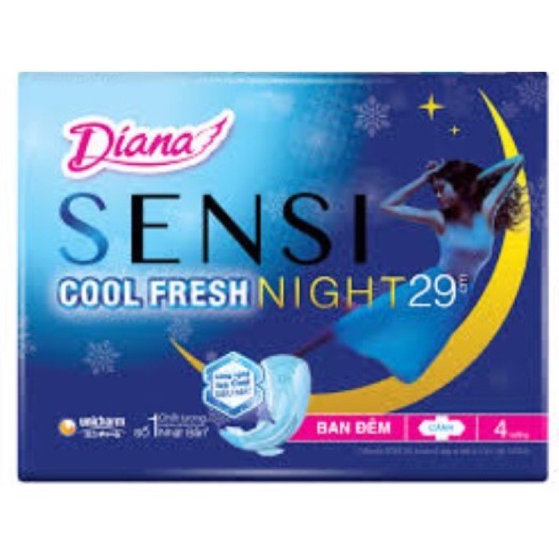 Băng vệ sinh Diana Sensi Cool Fresh ban đêm 29cm