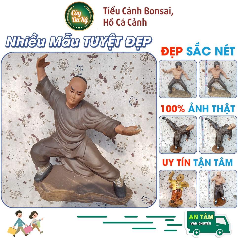 8 Tượng Bonsai Lý Tiểu Long Và Hoàng Phi Hồng Tập Võ Gốm Sứ Bát Tràng Cây Du Ký Dùng Ghép Cây Cảnh Bonsai