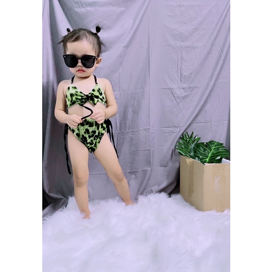 Bikini Cổ Yếm Hoạ Tiết Beo Nhiều Màu Chất Thun Cotton 4 Chiều Có Dãn