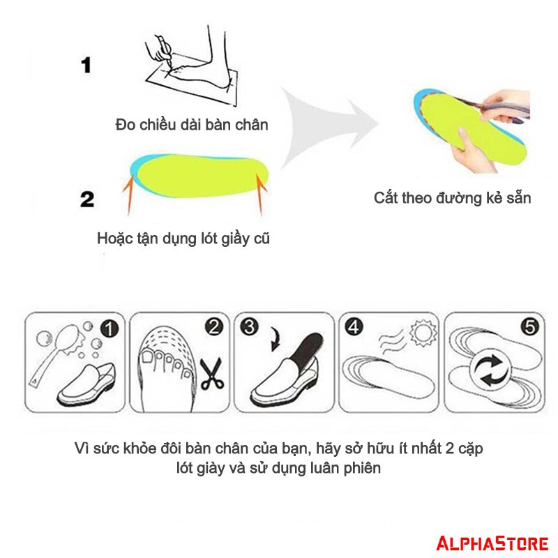 Miếng lót giày làm giảm áp lực lên bàn chân, êm chân, thoáng khí, giảm size cho giày bị rộng LG06