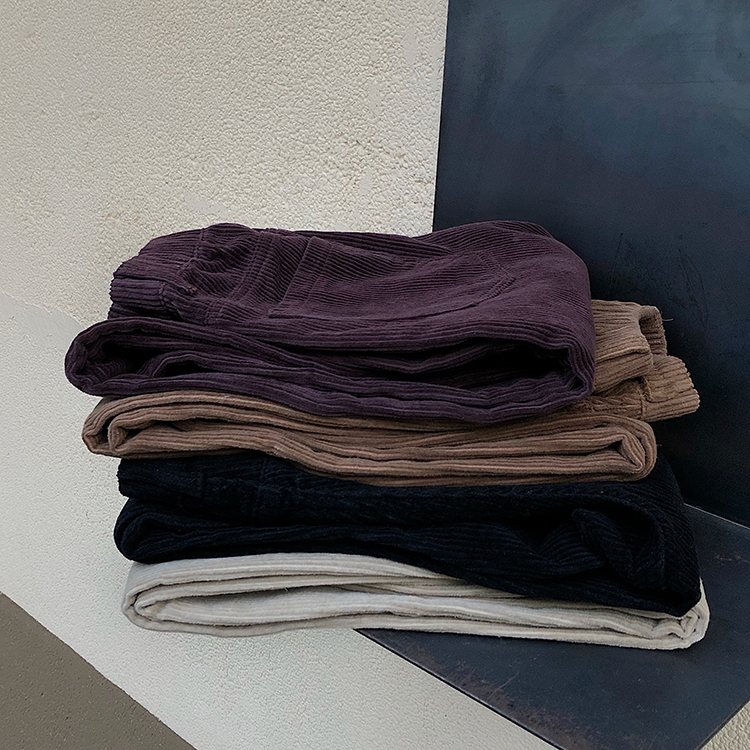 Quần Nhung Dài Lưng Cao Ống Suông Xinh Xắn Đơn Giản 31812