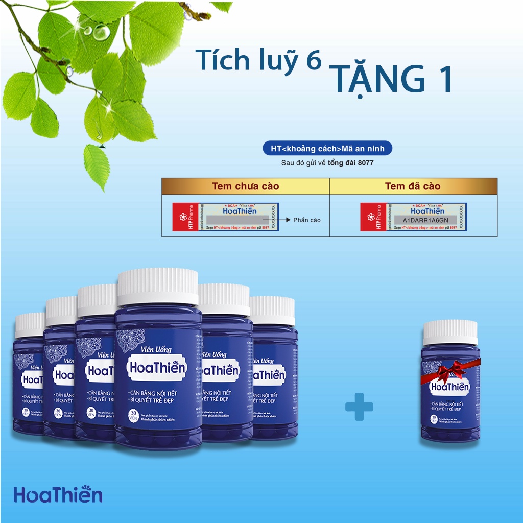 Viên uống cân bằng nội tiết tố nữ Hoa Thiên [hộp 30v] bí quyết trẻ đẹp từ bên trong