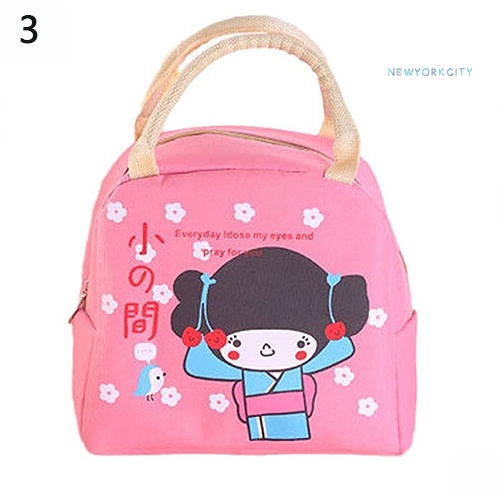 Túi Đựng Hộp Cơm Cách Nhiệt Chống Thấm Nước In Họa Tiết Hoạt Hình Kiểu Nhật Bản Dễ Thương