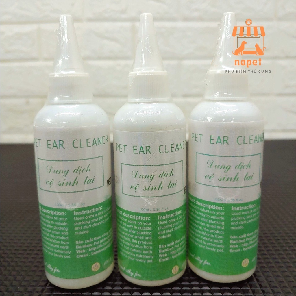 Dung dịch vệ sinh tai Chó Mèo 100ml Pet Ear Cleaner - Làm sạch tai Chó Mèo