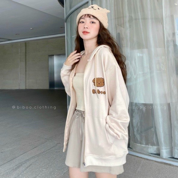 ÁO KHOÁC CHỐNG NẮNG NỮ BIBOO NỈ SIÊU ĐẸP SIÊU DỄ THƯƠNG
