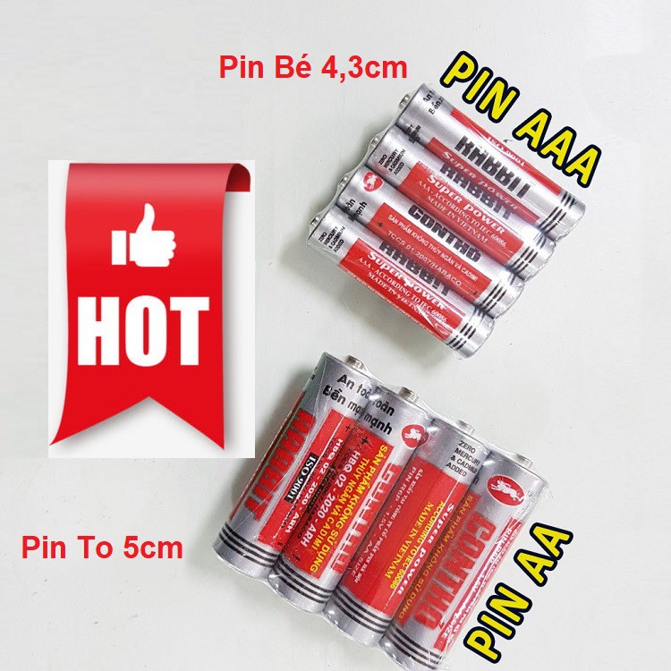 Vỉ 4 Viên Pin Con Thỏ - Pin Tiểu Loại To AA Và Loại Nhỏ AAA Dùng Cho Đồ Chơi Trẻ Em - Thiết Bị Điện Tử Game