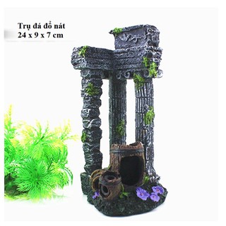 Tượng tàn tích cổ đại trang trí bể cá