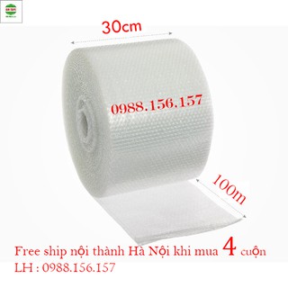 Cuộn Bóng Khí Bọc Hàng - Kích Thước 30(cm) X 100(m) - Màng Xốp Hơi - Xốp Nổ - Gói Hàng .