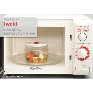 Hũ thủy tinh chịu nhiệt nắp hít Iwaki