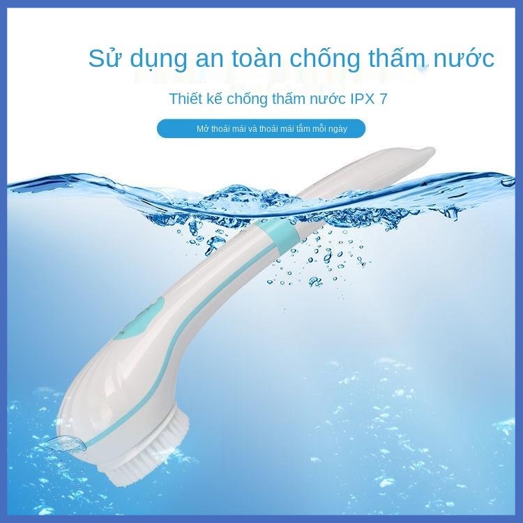 Máy Tắm Silicon, Máy Chà Lưng Cán Dài, Cọ Tắm Kháng Khuẩn - Tẩy Tế Bào Da Chết Body