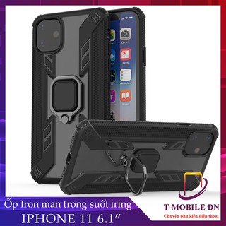 Ốp lưng iPhone 11 iRON MAN IRING TRONG SUỐT Nhựa PC cứng viền dẻo chống sốc