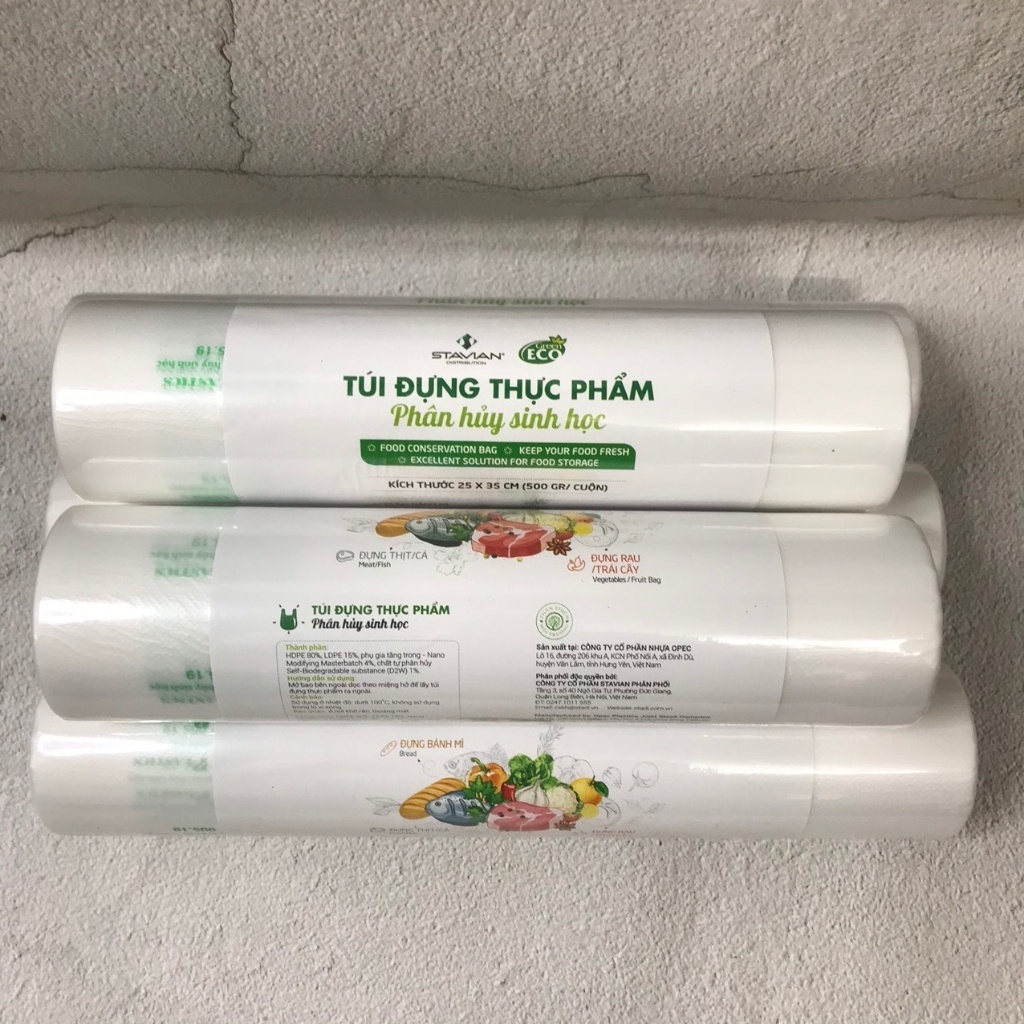 Túi đựng thực phẩm tự huỷ sinh học ECO, bảo quản đồ ăn tươi ngon, đủ size, đảm bảo an toàn vệ sinh thực phẩm