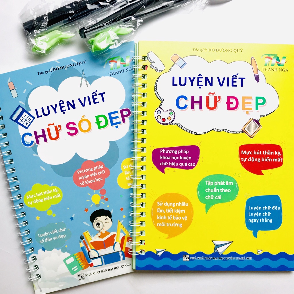 Set Bút Tự Bay Mực (3 ngòi) luyện viết chữ - mực tự bay màu - bé tập viết chữ