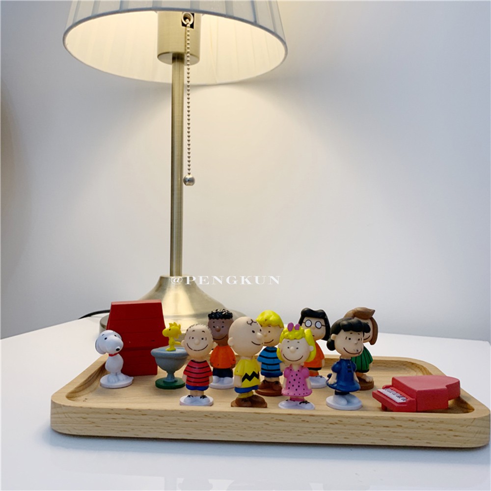 Set 12 Mô Hình Snoopy Hoạt Hình Thủ Công Sáng Tạo Dễ Thương Trang Trí Bàn Làm Việc