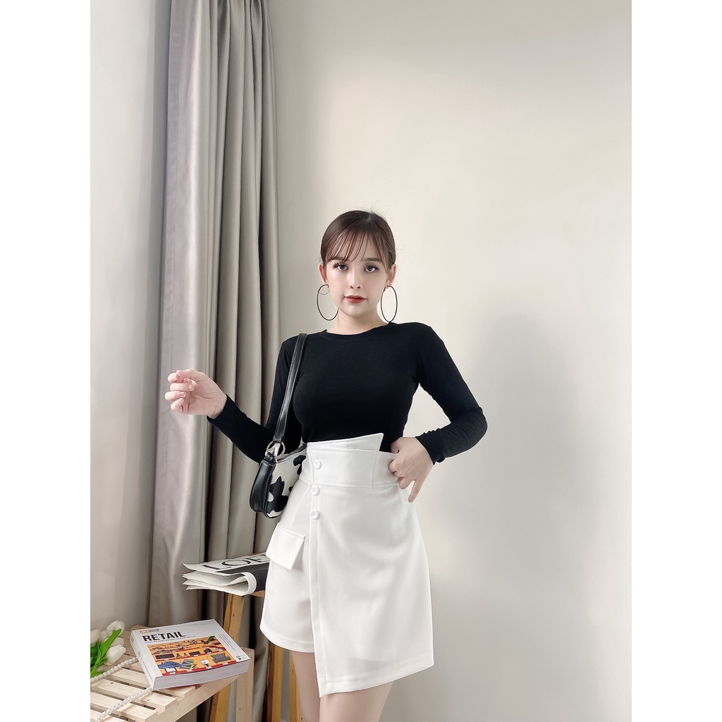 Quần giả váy nữ cạp cao 3 khuy tôn dáng sang chảnh có bigsize Mely's Fashion CV12