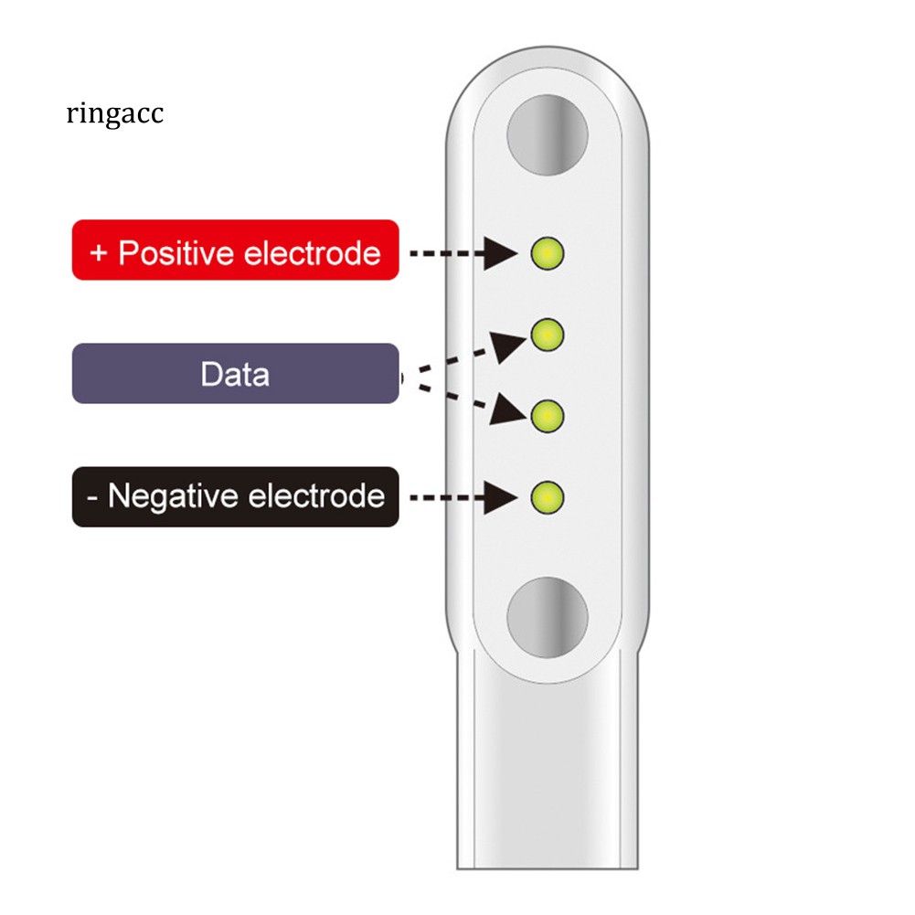 Dây cáp sạc nhanh đồng hồ thông minh không dây 4 chấu cao su thông dụng nhỏ gọn
