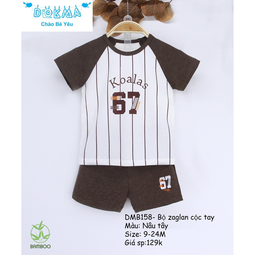 Dokma - Bộ cộc tay zalgan bé trai bóng chày 9-24m ( DMB 158 )