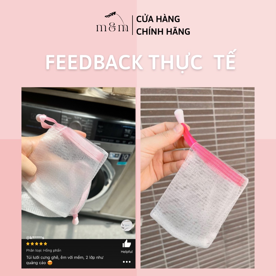 Túi Lưới Tạo Bọt Xà Phòng, Rửa Mặt, Tắm Chuyên Dụng, Có Dây Rút Kích Thước 12x9, Loại 2 Lớp Dày Dặn