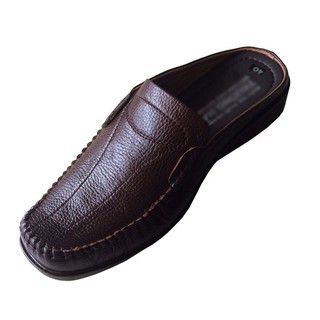 Dép bít mũi nam da bò cao cấp màu nâu  TH_BM123